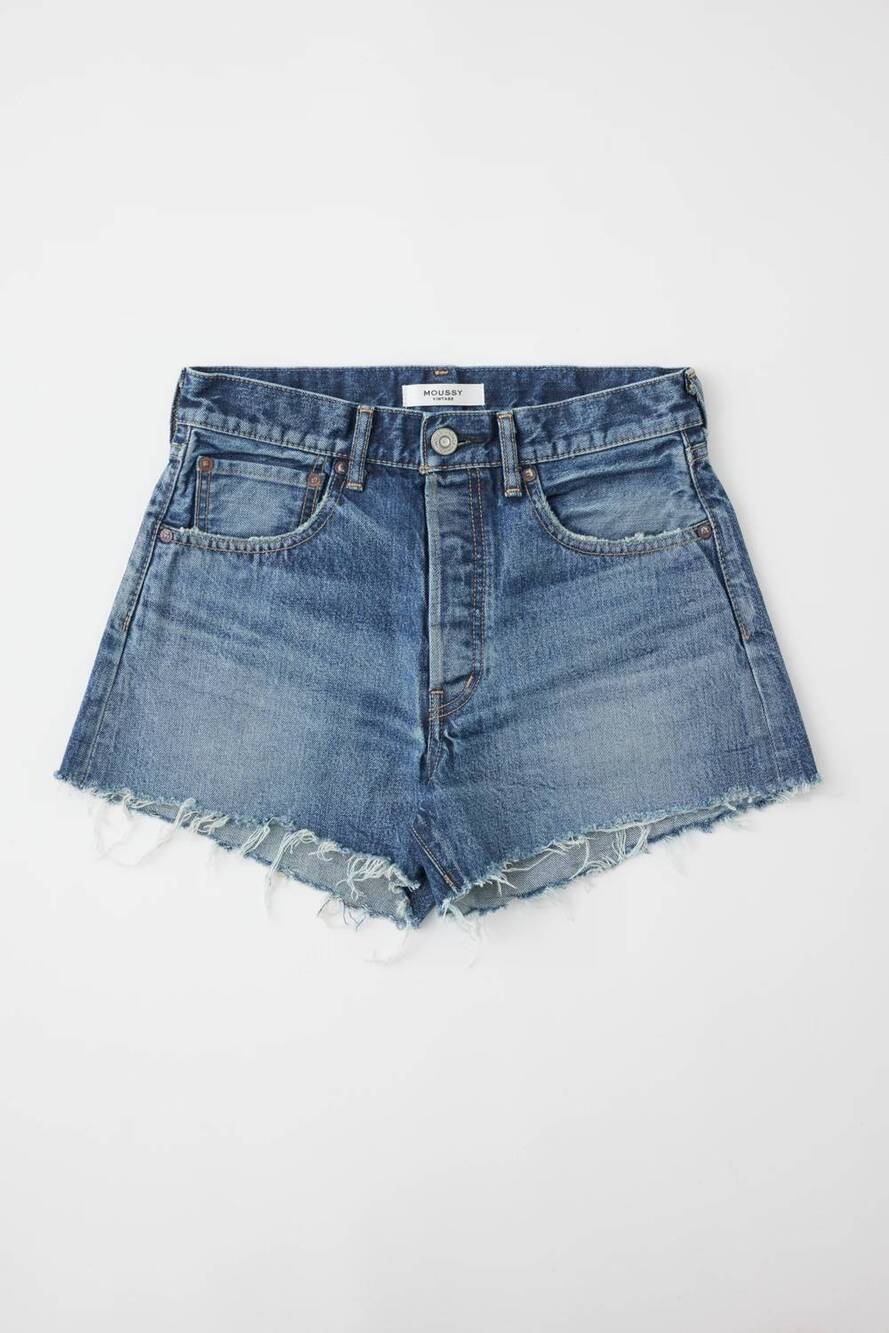 NEW MOUSSY women's willowick jean shorts in dark blue